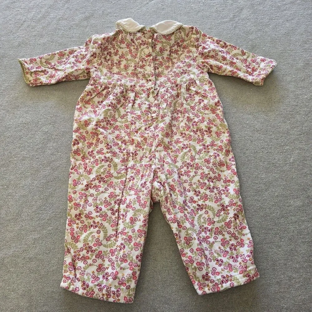 Vintage Gymboree Azalea Floral Corduroy Romper 6-12 Months 2000 Pattern